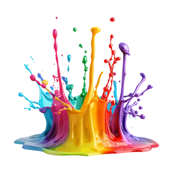 Colorful Water Splash on Transparent Background png
