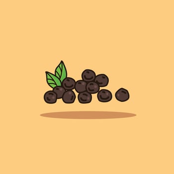 illustration of the black pepper spice logo icon, kitchen spice for the cooking industry vector