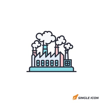 Factory icon illustration. Factory symbol isolated on white background. vector