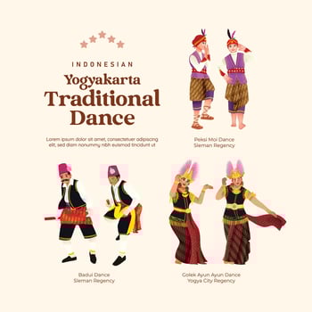 Isolated Indonesian culture Yogyakarta Dance illustration cell shaded style vector