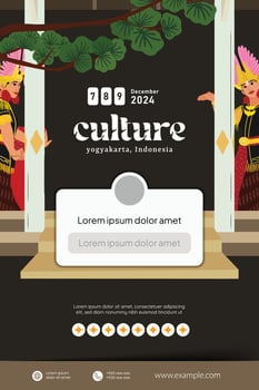 Creative layout idea with Indonesia dancer Javanese Illustration vector