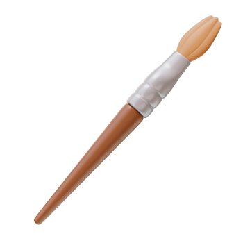 3D icon of Artist Paint brush. Artistic icon, Painting tool, Creative concept. Tool for artistic expression and painting. 3D render illustration png