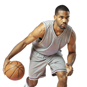 African American Basketball Player Dribbling During Game png