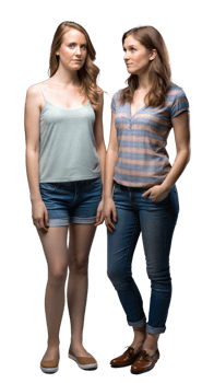 Two Young Women Standing Side By Side png