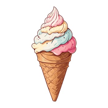 Colorful Ice Cream Cone Illustration vector