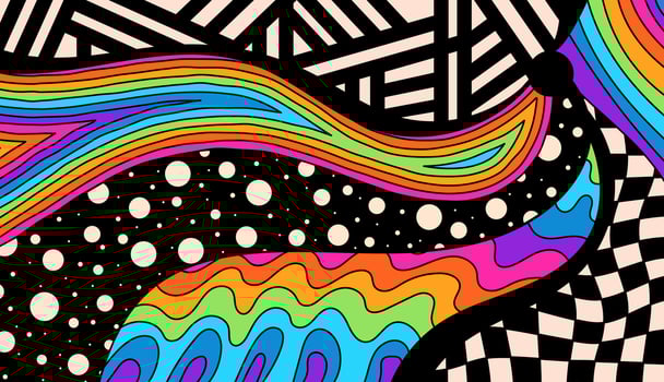 Abstract hippie decor. vector