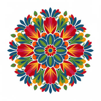 A colorful mandala floral design png