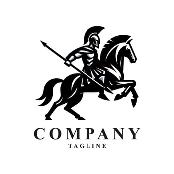 Spartan warrior logo with a classic helmet and strong design. Perfect for gyms, battle games, or motivational content. The logo conveys courage, discipline, and determination. vector
