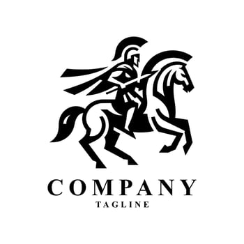 Spartan warrior logo with a classic helmet and strong design. Perfect for gyms, battle games, or motivational content. The logo conveys courage, discipline, and determination. vector