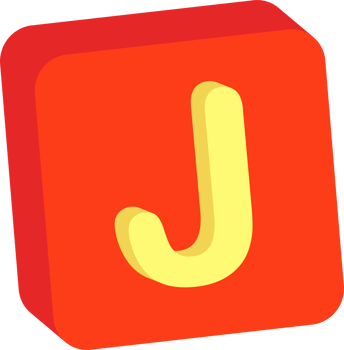 Letter J, 3D Education Block Cartoon Alphabet png