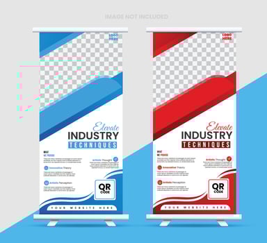 Corporate Business Roll-up banner stands template design. vector