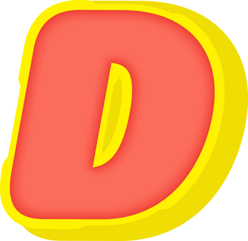 Party Comic Alphabet 3D Letter D png