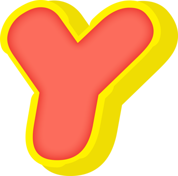 Party Comic Alphabet 3D Letter Y png