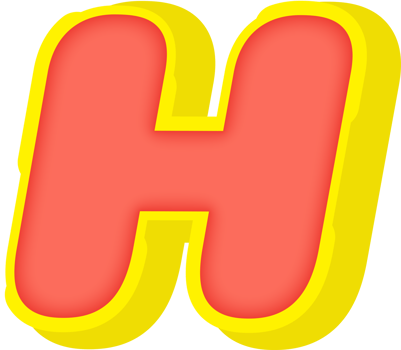 Party Comic Alphabet 3D Letter H png