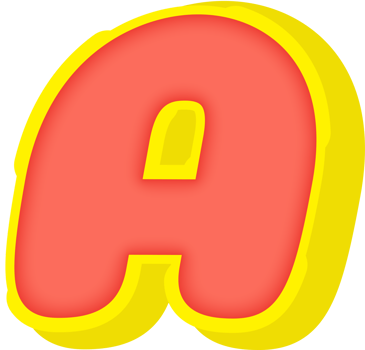 Party Comic Alphabet 3D Letter A png
