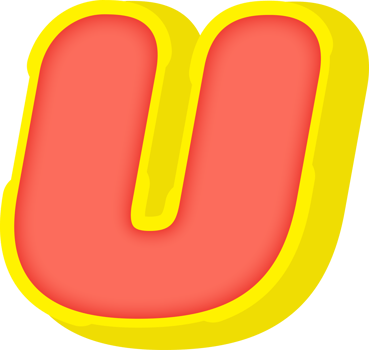 Party Comic Alphabet 3D Letter U png