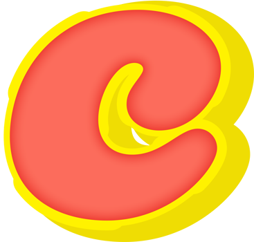 Party Comic Alphabet 3D Letter C png