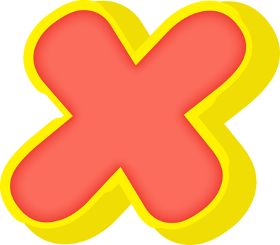 Party Comic Alphabet 3D Letter X png