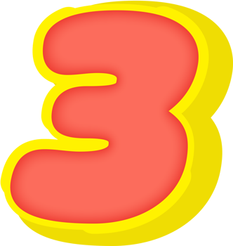Party Comic 3D Number 3 png