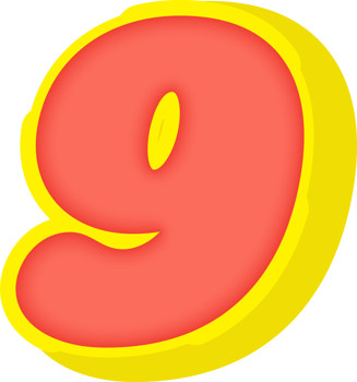 Party Comic 3D Number 9 png