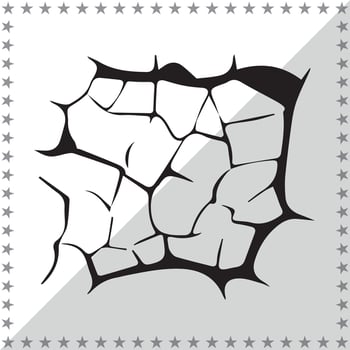 Cracked Silhouette illustration, Cracked Silhouette, Cracked Silhouette art on white background vector