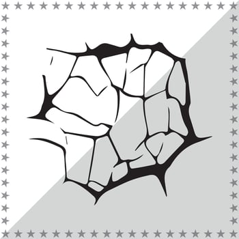 Cracked Silhouette illustration, Cracked Silhouette, Cracked Silhouette art on white background vector