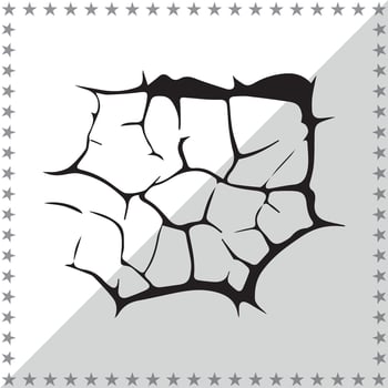 Cracked Silhouette illustration, Cracked Silhouette, Cracked Silhouette art on white background vector