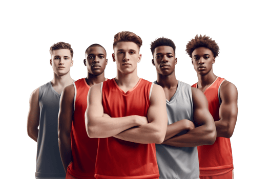 Group of men basketball team png