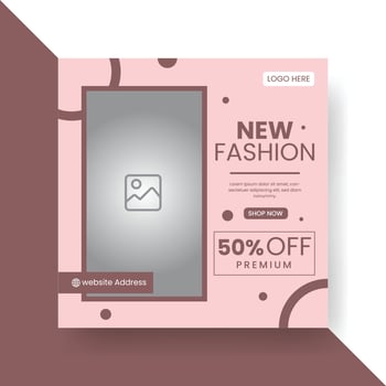 Fashion sale social media post template vector