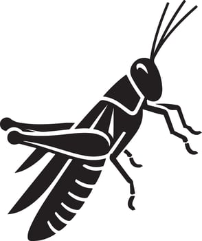 Grasshopper silhouette, Grasshopper illustration, Grasshopper isolated on white background vector
