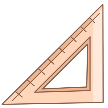 Orange triangle ruler png
