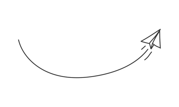 Paper plane concept Continuous line drawing Hand drawn vector