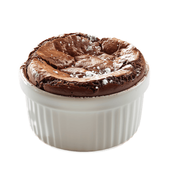Delicious french Chocolate Souffle, isolated on transparent background png