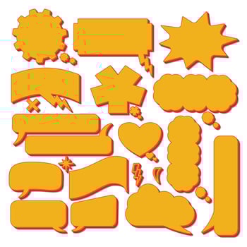 3 d pop art style speech bubble collection elements vector