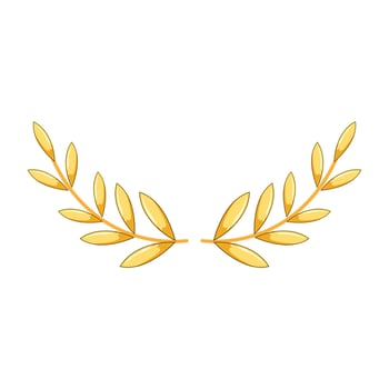 victory gold laurel cartoon illustration vector