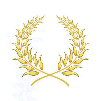 trophy gold laurel cartoon illustration vector