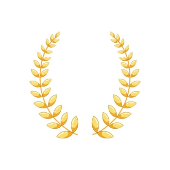 winner gold laurel cartoon illustration vector