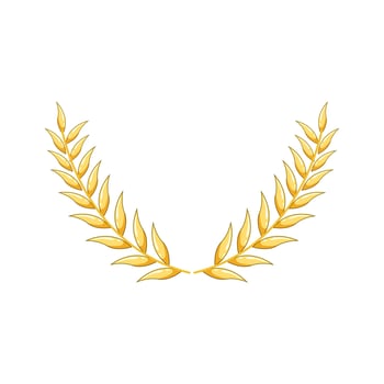 emblem gold laurel cartoon illustration vector