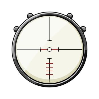 crosshair scope sniper cartoon illustration vector
