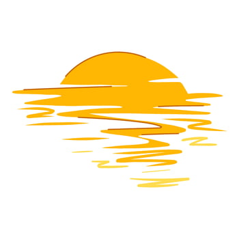 landscape sunset cartoon illustration vector