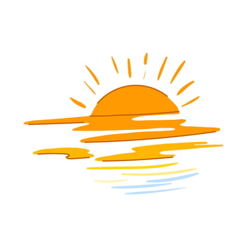 sun sunset cartoon illustration vector