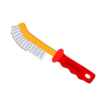 cleaning wire brush cartoon illustration vector