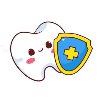Tooth Cartoon Character. Education Human Organ Dental Care Concept Design. Kawaii Object Illustration. Isolated White Background vector