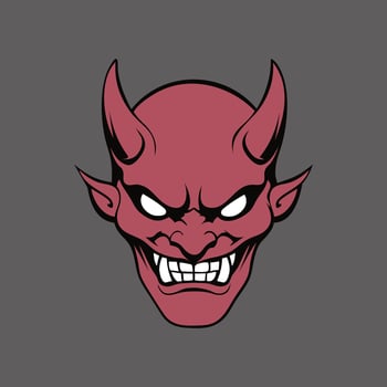 illustration of Japanese demon mask vector