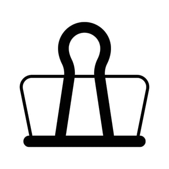 Bulldog clip design, icon of binder in modern style, paper clip vector