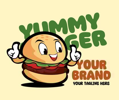 burger mascot logo vector