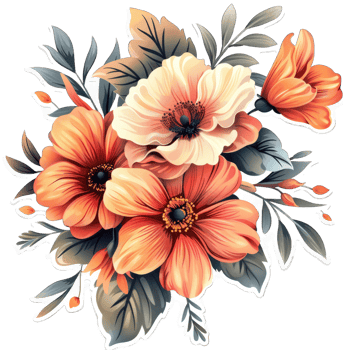 Colorful watercolor flower png