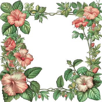 an illustration of flowers in a frame png