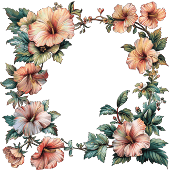 an illustration of flowers in a frame png
