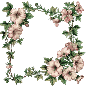 an illustration of flowers in a frame png